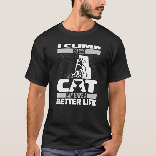T-shirt Climber Cat Mountain Mountaineer Climbi Rock Climb (Devant)