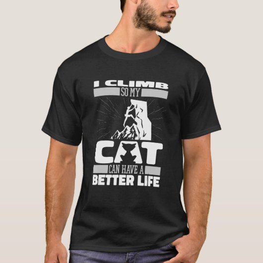 T-shirt Climber Cat Mountain Mountaineer Climer Rock Clima (Devant)