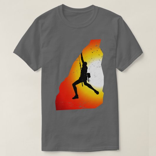 T-shirt Climber Sunset Gift Rock Escalade (Design devant)