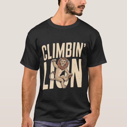 T-shirt Climbin Lion - Funny Climber  (Devant)