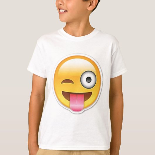 T-shirt Clin d'oeil effronté d'emoji (Devant)