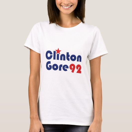 T-shirt Clinton Gore 92 Démocrate Rétro (Devant)