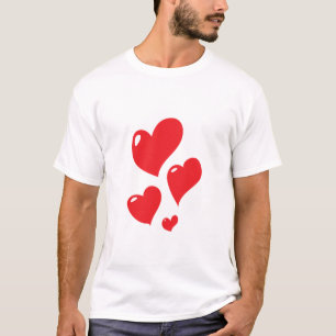 T-shirt Clipart de coeur rouge brillant
