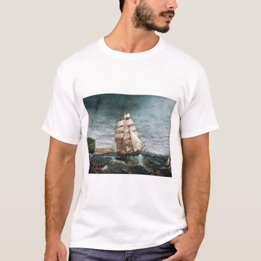 T-shirt Clipper Ship in New York Harbour 1890 (Devant)