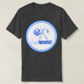 T-shirt CliptoMANIAC bleu sur noir (Design devant)