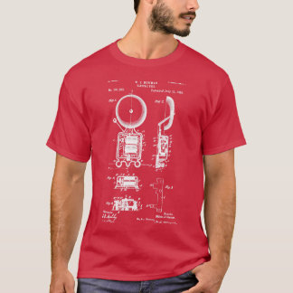 T-shirt Cloche électrique brevet 1893 incendie Alarme et p