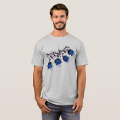 T-shirt Cloches Canterbury Bleues sur les fleurs de vigne (Devant entier)