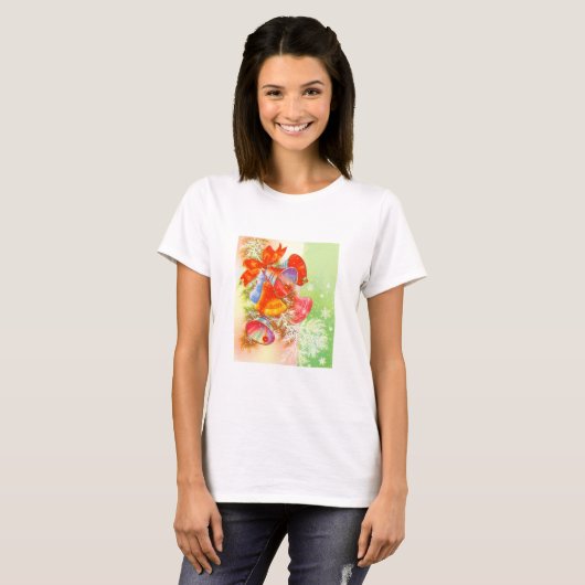 T-shirt cloches de Noël (Devant entier)