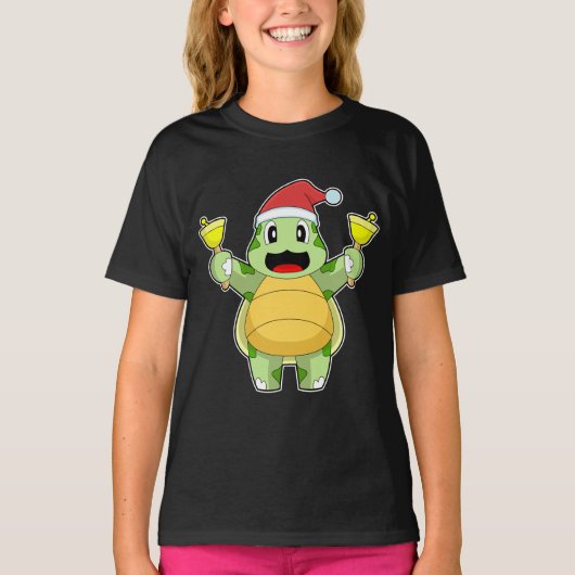 T-shirt Cloches de Noël de la tortue (Devant)