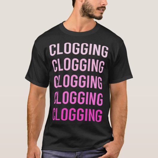 T-shirt Clogger en texte rose Clog Clogger (Devant)