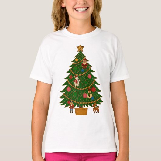T-shirt Cloisonne Art Christmas Tree Character Ornaments (Devant)