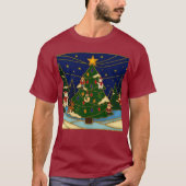 T-shirt Cloisonne Art Whimsical Forest Classic Christmas (Devant)