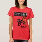 T-shirt Clone noir orphelin Sarah copiée (Devant)