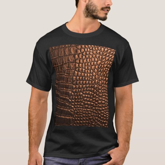 T-shirt Closeup : crocodile texture cuir. (Devant)