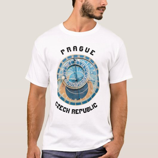 T-shirt Closeup on Prague Astronomical Clock, Czech R. (Devant)