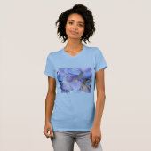 T-shirt closeuse de fleurs d'hydrangée bleue (Devant entier)