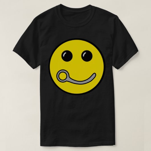 T-shirt Closing Pin Skydiving Happy Face design Silver Edi (Design devant)