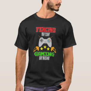 T-shirt Clôture De Jour Jeux De Nuit Fencer Sports Playe