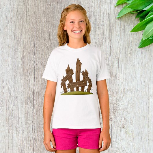 T-shirt Clôture en bois cassée Ferme rustique