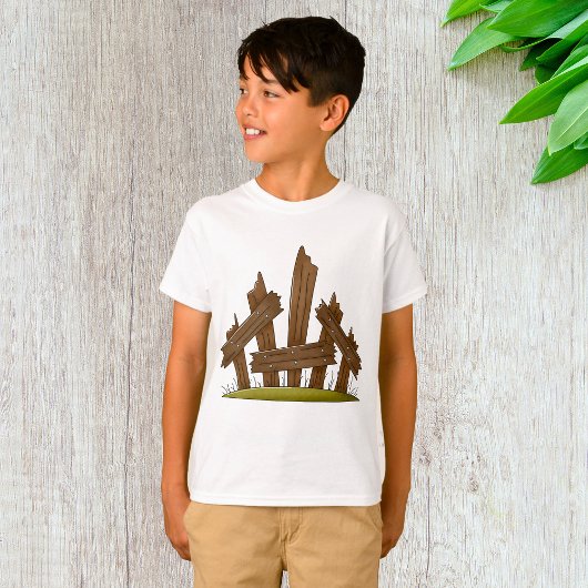 T-shirt Clôture en bois cassée Ferme rustique