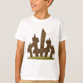 T-shirt Clôture en bois cassée Ferme rustique (Devant)