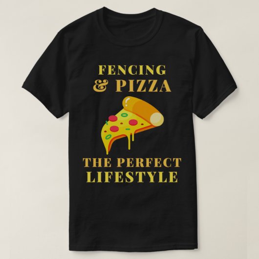 T-shirt clôture et mode de vie de pizza (Design devant)