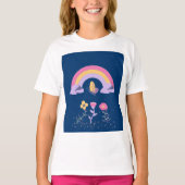 T-shirt Cloud Arc-en-ciel Fleurs papillon (Devant)