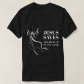 T-shirt Cloud Backup Jesus Enregistre l'ordinateur IT Data (Design devant)