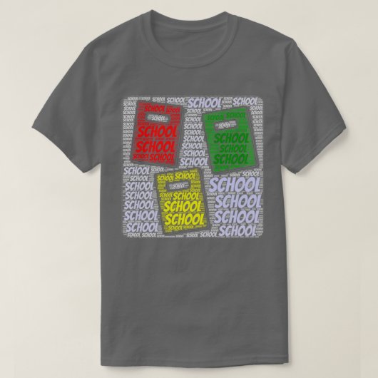 T-shirt Cloud de mot à l'école (Design devant)