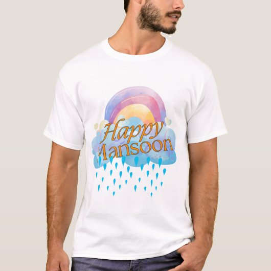 T-shirt "Cloudy Daydreams: Rainbow Edition" (Voorkant)