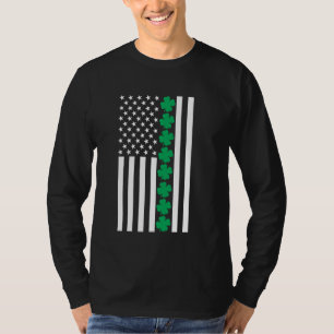 T-shirt Clover American Flag Shamrock Jour de la Saint Pat