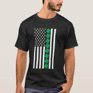 T-shirt Clover American Flag Shamrock Jour de la Saint Pat