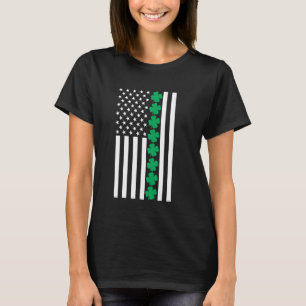 T-shirt Clover American Flag Shamrock Jour de la Saint Pat