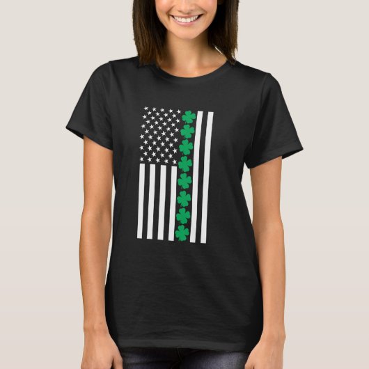 T-shirt Clover American Flag Shamrock Jour de la Saint Pat (Devant)