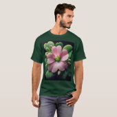 T-shirt Clover Floral rose et vert Oxalis (Devant entier)