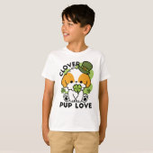 T-shirt Clover Pup Love - St. Patrick's Day Chien Design (Devant entier)