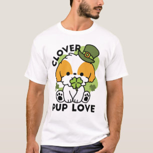T-shirt Clover Pup Love - St. Patrick's Day Chien Design