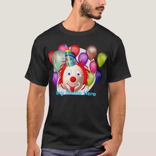T-shirt Clown d'anniversaire, personnaliser (Devant)