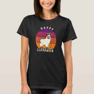 T-shirt Clown d'Halloween effrayant Llama Pun Llamaween he