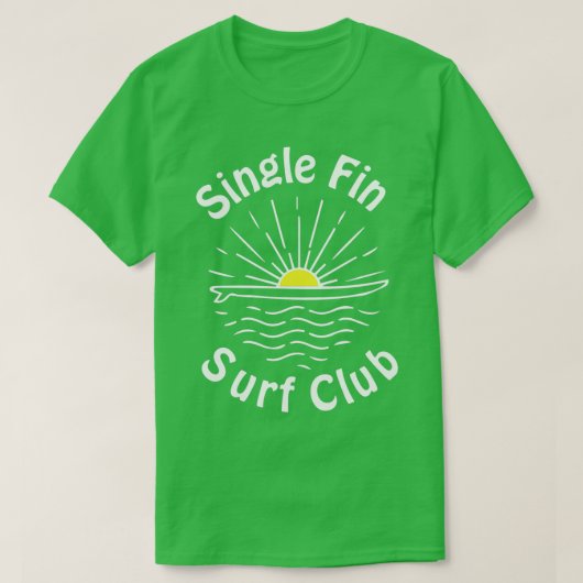T-shirt Club à surf unique Long-board à nageoires simples (Design devant)