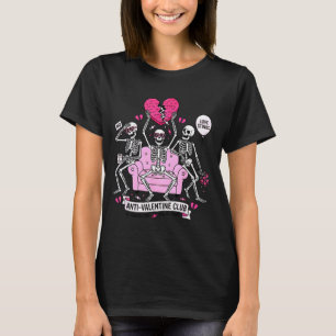T-shirt Club Anti Saint-Valentin Squelette Drôle Saint Val