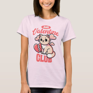 T-shirt Club anti-Valentin - Conception amusante de chats