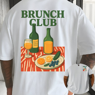 T-shirt Club Brunch Rétro Minimaliste pour les Amoureux de