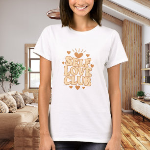 T-shirt Club d'amour propre citation humour beige