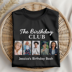 T-shirt Club d'anniversaire personnalisé avec 5 photos et
