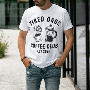 T-shirt Club de Café des Papas Rétro Fatigués Personnalisé