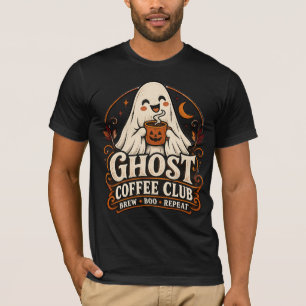 T-shirt Club de Café Fantôme Mignon Halloween Effrayant