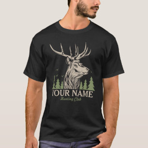 T-shirt Club de chasse personnalisé Hunter Deer Elk Antler