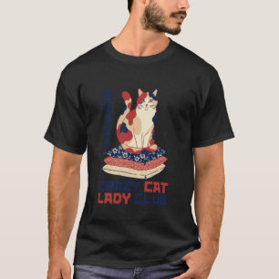 T-shirt Club de Dame Folle de Chat Calico Japonais Esthéti