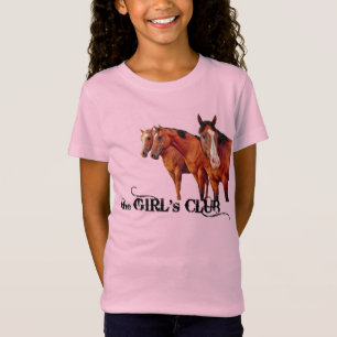 T-Shirt Club de Fille Cowgirl Amusant pour Amateur de Chev